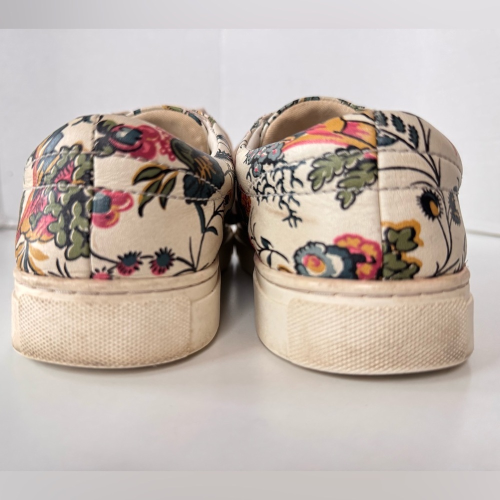 Tory Burch White Floral Print Leather Amalia Low Top Sneakers Women’s Size 8 - Picture 8 of 11